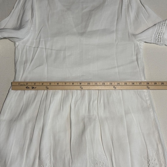 Tommy Bahama Women St. Lucia Linen Blend Dress White Eyelet Resortwear Boho - Picture 10 of 11